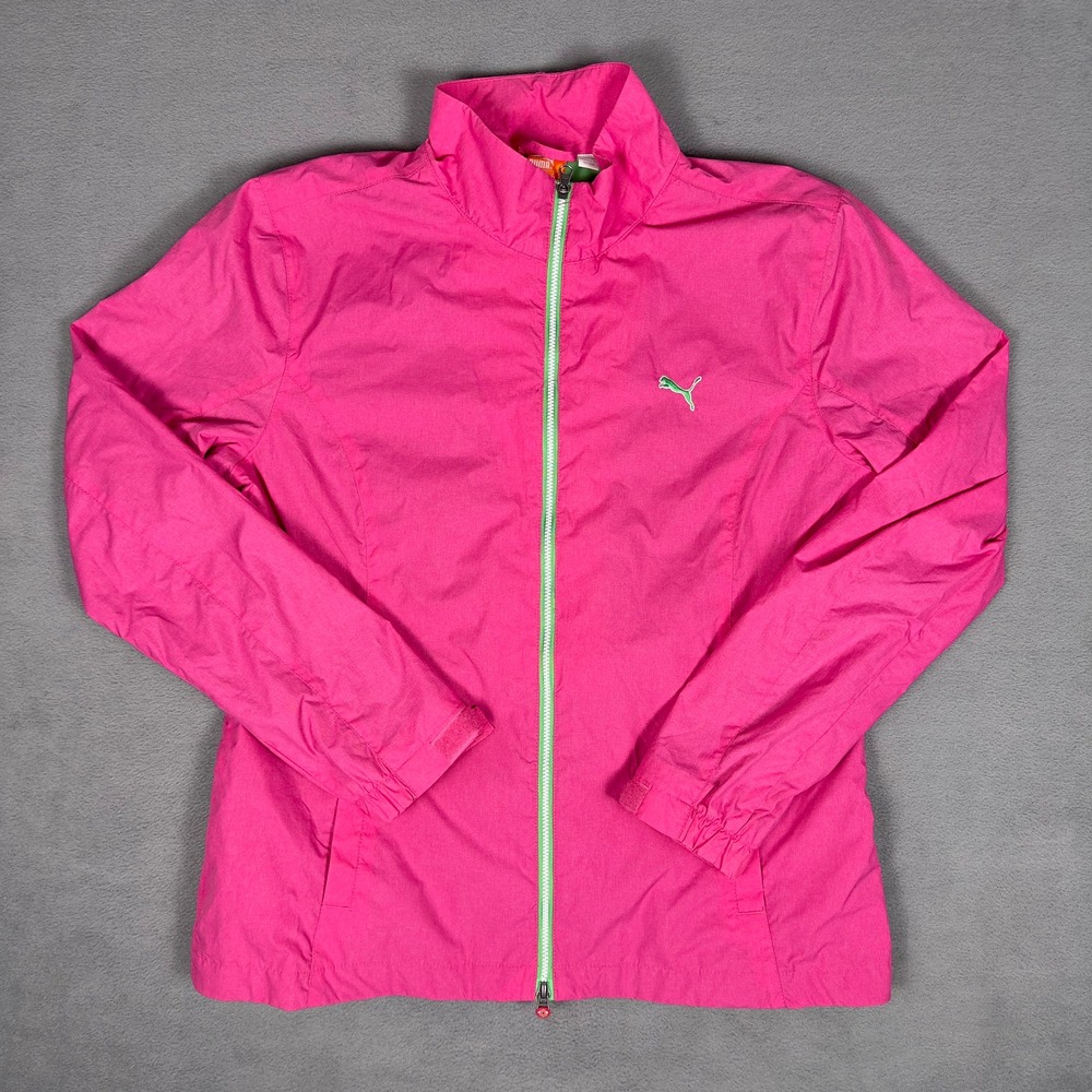 Puma Cell Hot Pink Windbreaker Womens Full Zip Jacket Womens L